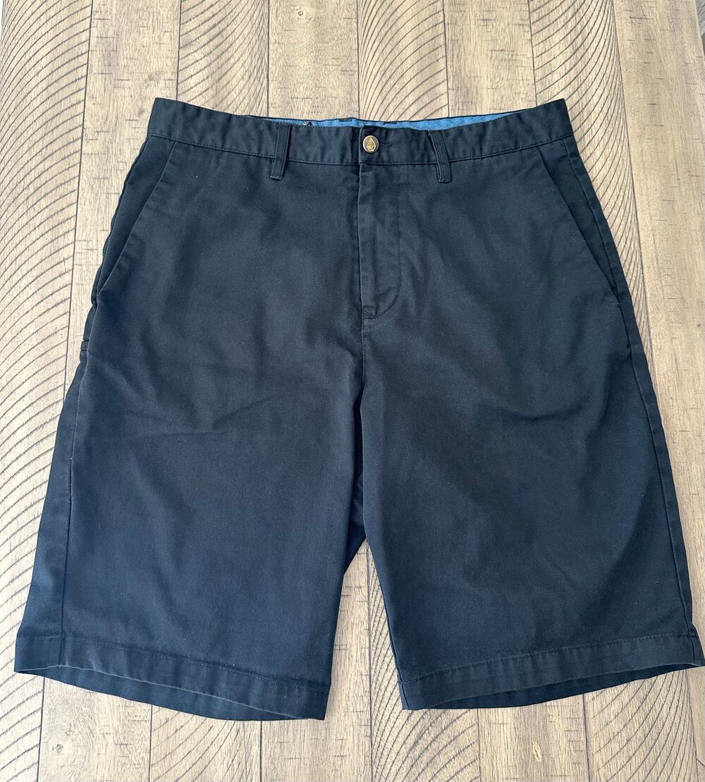 Volcom Frickin Too Chino Shorts Men's Size 34 Black Casual Skate Walk Shorts